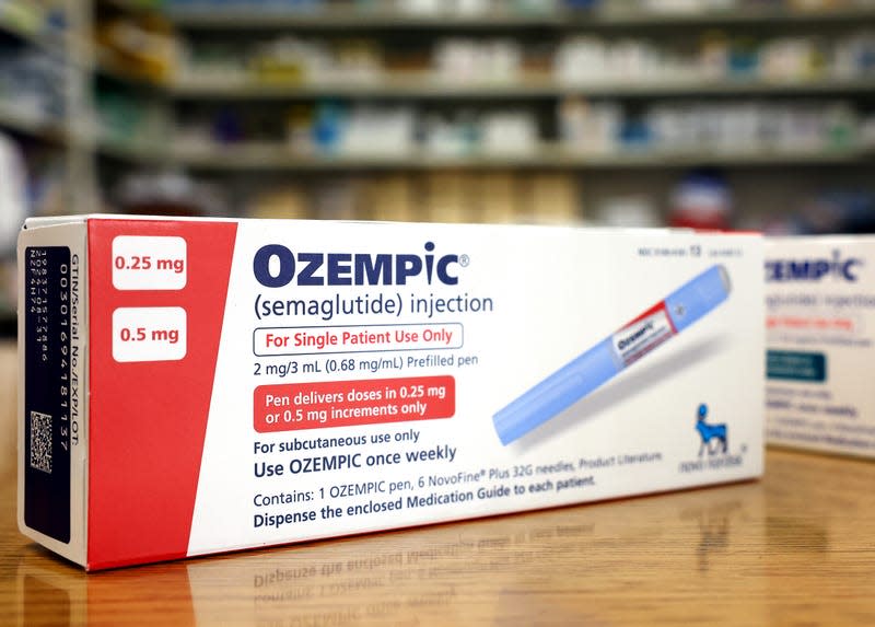 In this photo, boxes of the diabetes drug Ozempic sit on a pharmacy counter. - Image: Mario Tama / Staff (Getty Images)